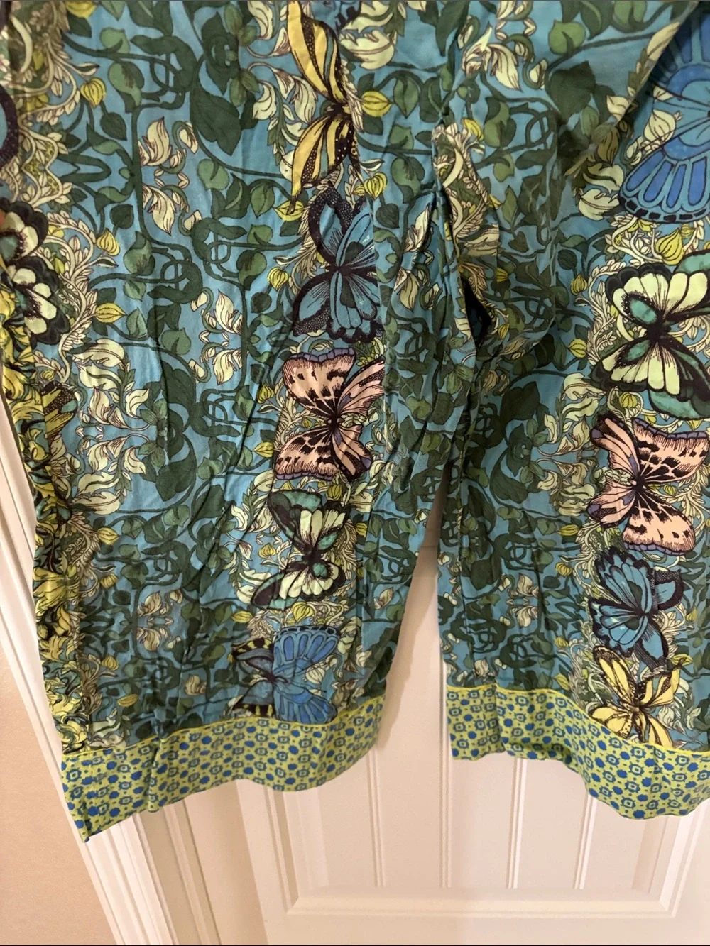 Anthropologie Alexandra Farmer Secret Garden Floral Butterfly Pajama Pants - Picture 8 of 9